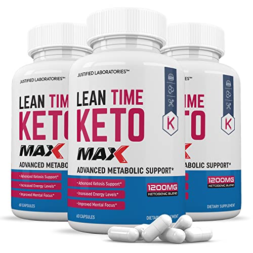 (3 Pack) Lean Time Keto 1200MG Pills Includes Apple Cider Vinegar goBHB Strong Exogenous Ketones Advanced Ketogenic Supplement Ketosis Support for Men Women 180 Capsules