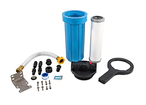 Camco EVO Marine Water Filter | Offers Premium Water Filtration for Your Boat’s Fresh Water Supply | Features Multiple Hookup Options | Compatible with 2-1/2-inch x 10-inch Filter Cartridges (40634)