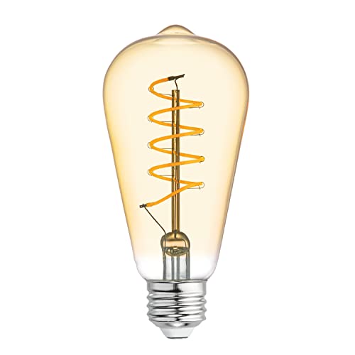 GE Vintage LED Light Bulbs, Amber Finish, Candlelight, Medium Base (Pack of 6)