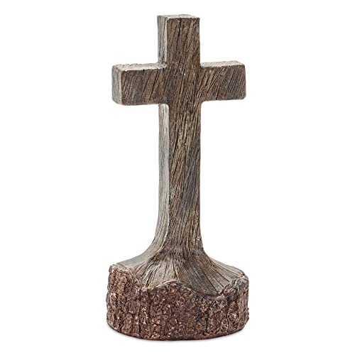 Melrose Tabletop Cross, 5.75-inch Height, Rustic Elegance Home Tabletop Decor, Religious Scene