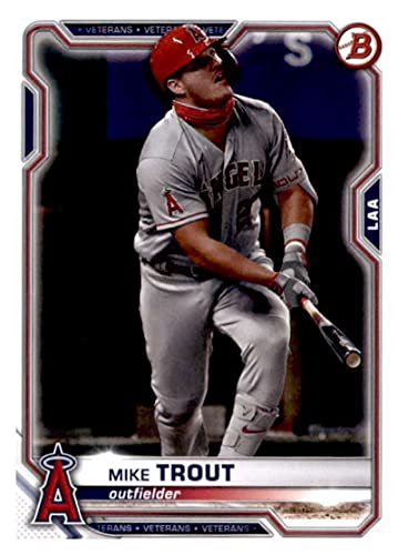 2021 Bowman #17 Mike Trout Los Angeles Angels MLB Baseball Trading Card