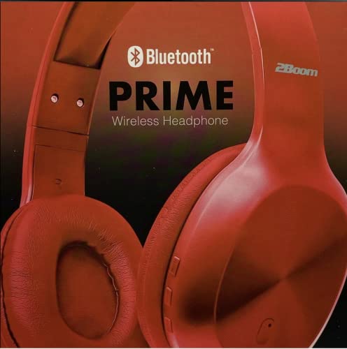 2BOOM 2Boom Prime Wireless Bluetooth Headphones with Built in Microphone (Red)
