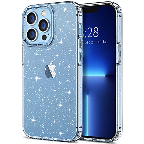 Hython Case for iPhone 13 Pro Max Case Glitter, Cute Sparkly Clear Glitter Shiny Bling Sparkle Cover, Anti-Scratch Hard PC Slim Fit Shockproof Protective Phone Cases for Women Girls, Clear Glitter | The Storepaperoomates Retail Market - Fast Affordable Shopping