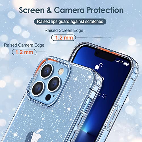 Hython Case for iPhone 13 Pro Max Case Glitter, Cute Sparkly Clear Glitter Shiny Bling Sparkle Cover, Anti-Scratch Hard PC Slim Fit Shockproof Protective Phone Cases for Women Girls, Clear Glitter | The Storepaperoomates Retail Market - Fast Affordable Shopping