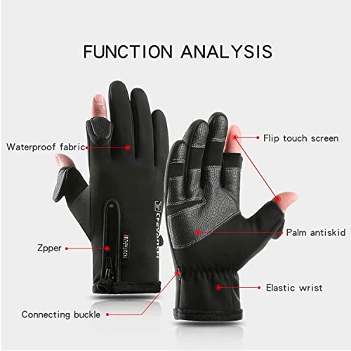 Nonazippy, Mens Winter Gloves Touchscreen Winter Running Gloves Hiking Gloves Cycling Gloves for Men,Windproof Waterproof Winter Warm Fingerless Gloves for Cold WeatherandSports(Black, M) | The Storepaperoomates Retail Market - Fast Affordable Shopping