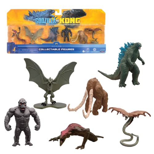 MonsterVerse MNG09000 Godzilla vs Kong 2″ Mini Monster 6 Pack, Multi Coloured