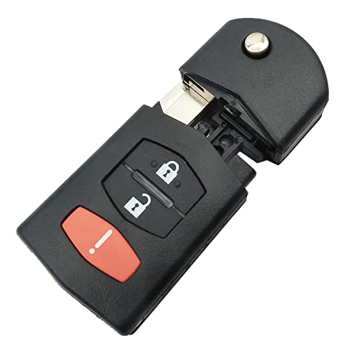 Horande Folding Flip Replacement Key Fob Cover Case fit for Mazda 3 6 CX3 CX5 CX7 CX9 RX8 Speed 3 Keyless Entry Key Fob Shell (3 Buttons) | The Storepaperoomates Retail Market - Fast Affordable Shopping