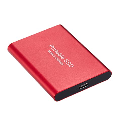 AOOF Mini SSD Mobile Solid State Drive, External Hard Drive USB3.1 Type C, Portable 500GB 1TB 2TB 4TB 6TB 8TB Expansion Hard Drive, Compatible with Desktop, Laptop PC, Mac etc. 8TB Gules