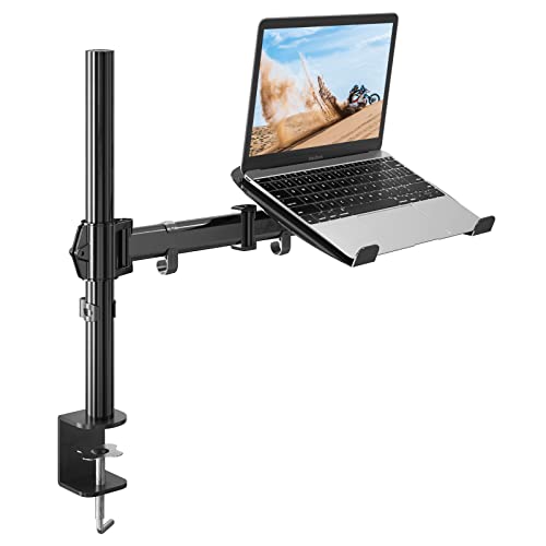 Joy Seeker Laptop Desk Mount, Fully Adjustable Single Laptop Mount with Tray, Height Adjustable Notebook Arm Mount with C-clamp, fits up to 15.6inch 17.6lbs