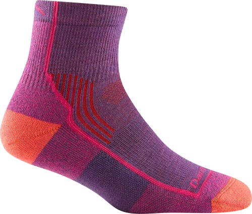 Darn Tough (Style 1958) Women’s Hiker 1/4 Midweight with Cushion Sock (Berry, Medium)