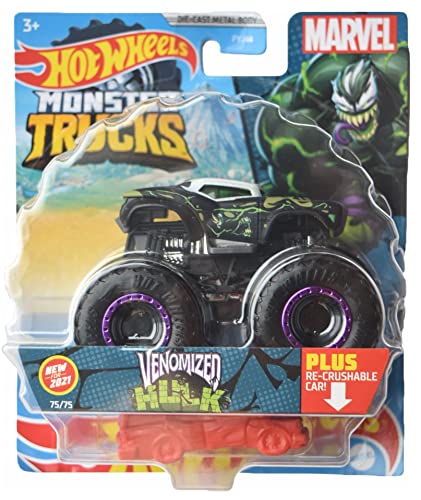 Hot Wheels Monster Trucks Venomized Hulk – ReCrushable 75/75 1:64 Scale die cast