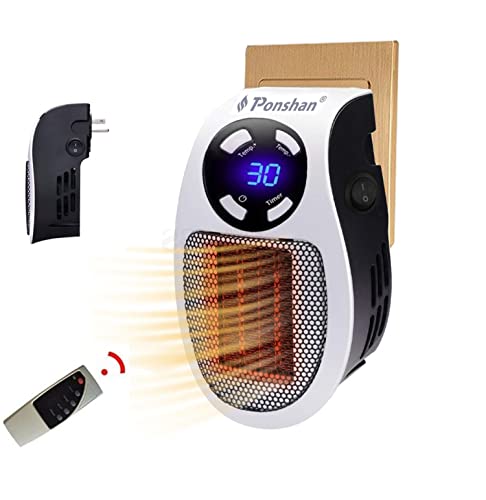 Electric Portable Space Alpha Heater – 500W Small Heater Plug In Wall with Thermostat, Timer, Led Display, Fast Heating, Low Noise Space Heaters for Indoor use Like Large Room,Bedroom,Bathroom,Office