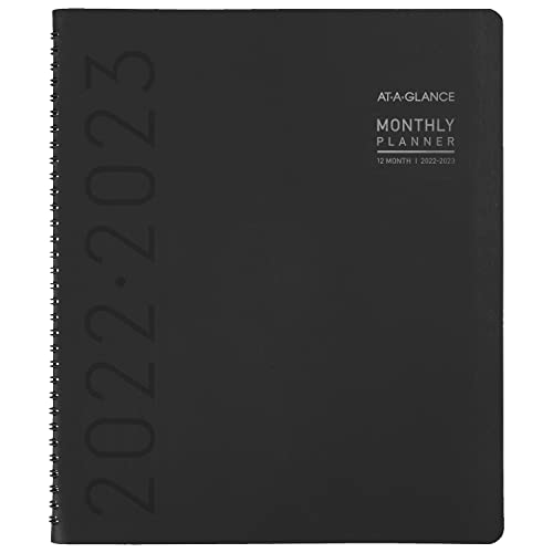 AT-A-GLANCE 2022-2023 Planner, Monthly Academic, 9″ x 11″, Large, Contempo, Black (70074X05)