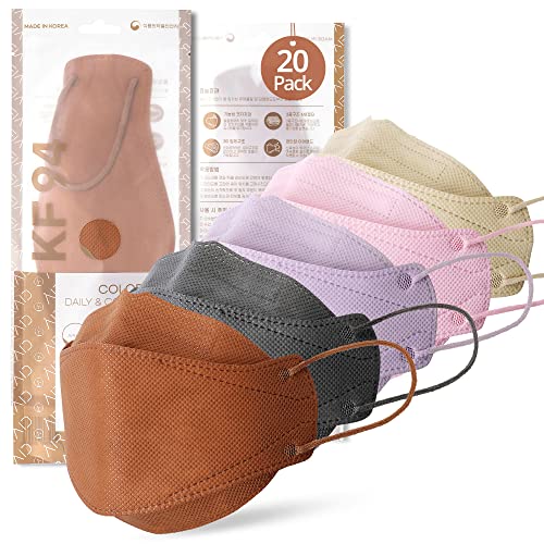 AIRAID-KF94 [Individually Wrapped] – Made in Korea, 3D Multicolor Packs, Face Protective Mask, Adult and Older Teens (Multicolor-20P)