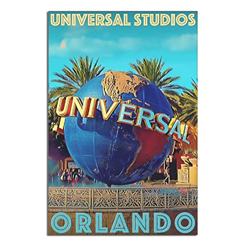 XINXIN Vintage Travel Poster Orlando Universal Studios Canvas Art Poster and Wall Art Picture HD Print Modern Family for Living Room Bedroom Decor Posters 12x18inchs(30x45cm) Unframe-.