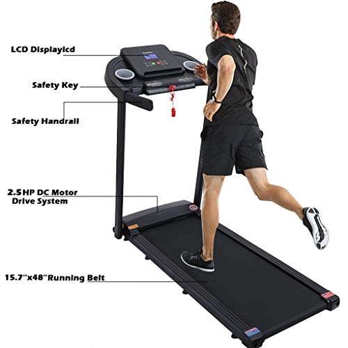 Goodsatar Electric Folding Treadmill for Home Gym – Foldable 300 lb Capacity Walking with Large LED Touch Display,8-Stage Quiet Damping System & Blue Tooth Speaker,2.5HP Running Machine | The Storepaperoomates Retail Market - Fast Affordable Shopping