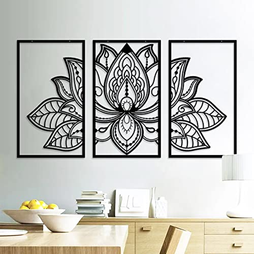 Resama Large Metal Mandala Wall Decor, Unique Lotus Flower Wall Art, Suitable for Office and Home Indoor and Outdoor Decoration