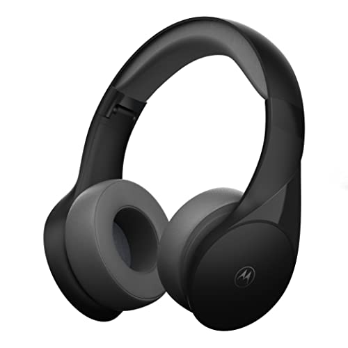 Motorola Bluetooth Wireless Headphones with Microphone, Moto XT500+ Over-Ear Headphones in-Line Control for Calls – Foldable Head Phones, Adjustable Headband, Clear Sound – Black
