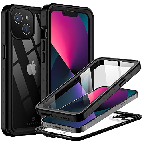 for Apple iPhone 13 Mini Waterproof Case, BEASTEK NRE Series, Shockproof Underwater IP68 Case, with Built-in Screen Protector Full Body Rugged Protective Cover, for iPhone 13 Mini 5.4 inch (Clear)