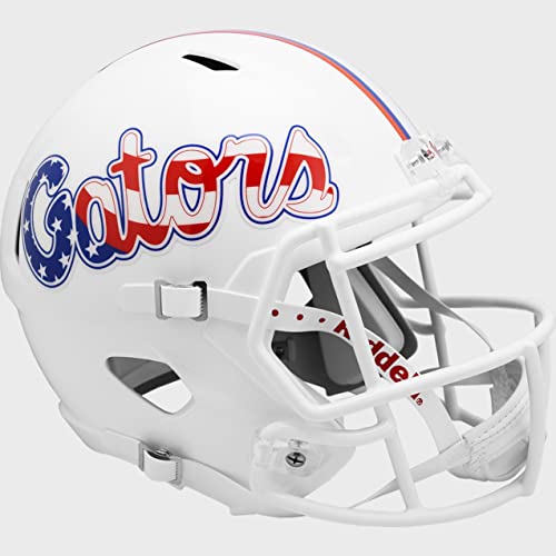Florida Gators Stars and Stripes 2021 White Speed Full Size Replica Football Helmet