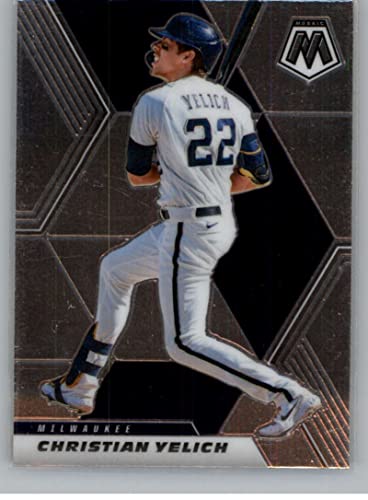 2021 Panini Mosaic #47 Christian Yelich Milwaukee Brewers Official MLB PA Trading Card in Raw (NM or Better) Condition