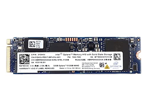 HBRPEKNX0202A 32GB Optane 512GB NAND M.2 2280 PCI-Express 3.0 x4 NVMe Optane Memory with Solid State Drive YDH3V 0YDH3V CN-0YDH3V Compatible Replacement Spare Part for Intel Compatible and All Systems
