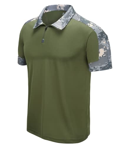ZITY Men’s Tactical Polo Military Shirts Short Sleeve Sports Golf Tennis T-Shirt