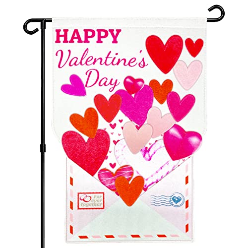 Valentines Day Decoration Felt Flag Indoor Valentines Hanging Sign Door Decor Wall Decoration Envelope of Wishes Door Decor for Home and Garden Valentines Day Gifts for Him Her
