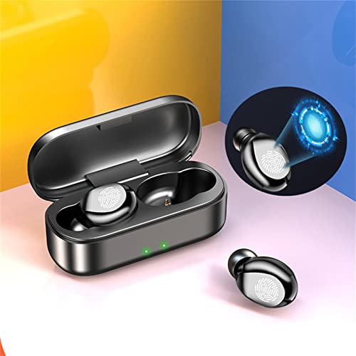 Upgrade 5.0 Bluetooth Headset, Fashion Wireless Earphones, Waterproof Noise Cancelling Mini Stereo Earbuds, Compatible with 𝐀pple & 𝐀ndroid, Built-in Microphone, HiFi Sound, Gift for Christmas