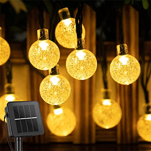 Solar String Lights Outdoor Fairy 30LED 6.5M/ 21Ft Christmas Decorative Ball Lamp Waterproof Indoor with Solar Panel for Patio Garden Backyard Home