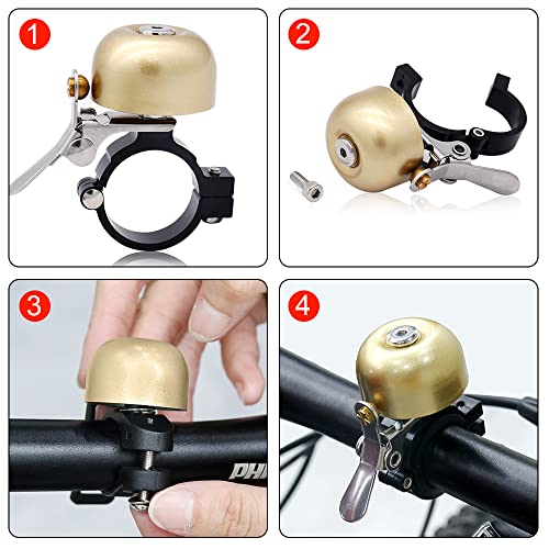 cycleacc Bike Bell, Copper Alloy Bike Bell, Retro Bicycle Bell, Bicycle Bell for Handlebars, Loud Sound Bike Ring for Road Bikes, Mountain Bikes or Beach Bikes Cruiser Bikes (Copper(22-28mm)) | The Storepaperoomates Retail Market - Fast Affordable Shopping