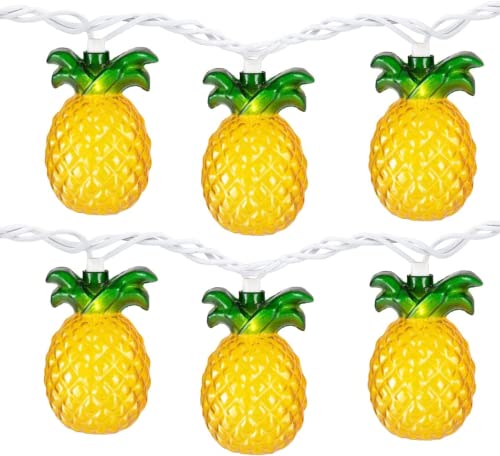 Dr.BeTree Pineapple String Lights 8.5ft, Funny Pineapple String Lights 10 Large Pineapple Lights, Tropical Beach Themed Pineapple Fairy Lights for Home Birthday Party Decor, White Wire