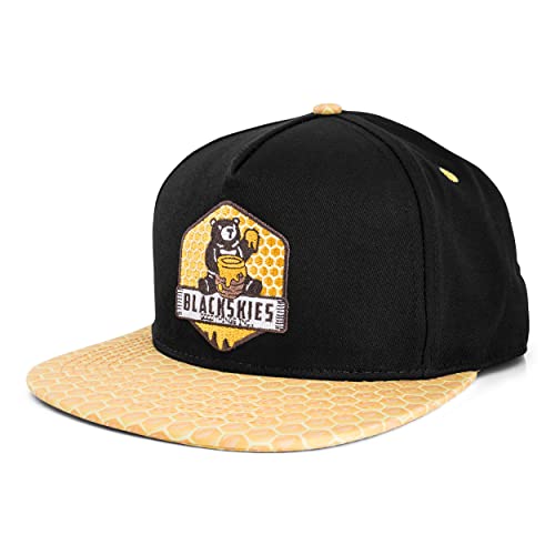 Blackskies Good Things Inc. Snapback Cap | Women Men’s Baseball Cap Hat Trucker Black Honeycomb Gold Honey Bear Bee