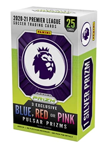 2020-21 Panini Prizm EPL Premier League Soccer Factory Sealed Cereal Box 25 Cards. Find 3 Exclusive Red, Blue and Pink Pulsar Prizm Cards in Each Box One Silver Prizm in each box Chase Tommy Doyle, Fabio Silva, Curtis Jones, Billy Gilmour, Eberechi Eze Ro