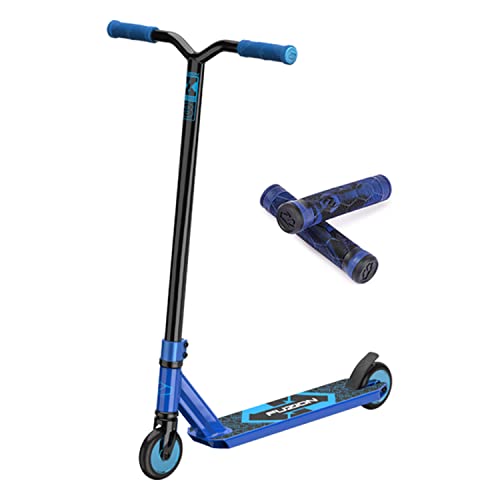 Fuzion X-3 Pro Scooter w/ Extra Grips Bundle – Premium Trick Scooters for Kids 8 Years and up – Scooters for Teens (Blue)