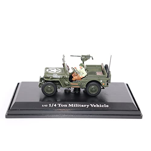 1:43 Quarter Ton Military Vehicle w: Soldier & Gun – Optimum Diecast – Motor City Classics