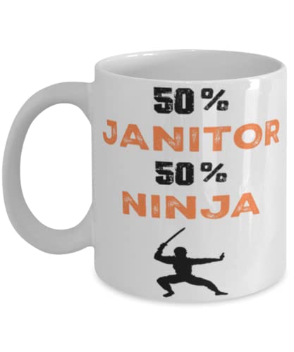 Janitor Ninja Coffee Mug,Janitor Ninja, Unique Cool Gifts For Professionals and co-workers