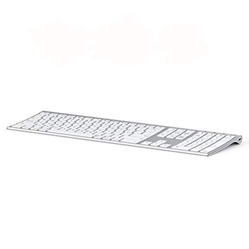 Bluetooth Keyboard for Mac, Multi-Device Rechargeable Keyboard, Ultra-Slim Wireless Keyboard with Full-Size Number Pad, Compatible with Apple MacBook Pro/Air, iMac, iPhone, iPad