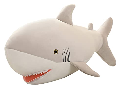 YESGIRL 23 inch Great White Shark Plush, Stuffed Animal, Plush Toy, Cute Shark Plushie for Boys, for Baby Toddlers, Gifts for Kids