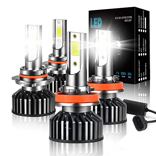 FZPJJNB Fit For Ford Transit (2015-2020) LED Headlight Bulbs,Super Bright LED Conversion Kit 40000LM，9005+H11 High Beam and Low Beam ,Pack of 4