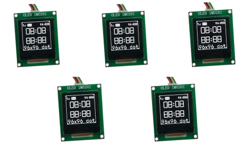 5PCS OLED LCD I2C Display Module Fsuoech 1.12 Inch 96×96 Pixel IIC Serial Port NodeMCU Display Board for Arduino ESP STM 4-pin Driver SH1107 White-Light¡­