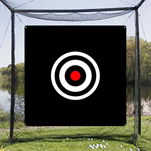 Golf Target Cloth 58”x59” Hitting Net Replacement Hanging Circle Backstop Training Aids for Indoor Outdoor Backyard Driving Range Court Practice (58” x 59”, Black Target Cloth)