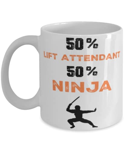 Lift Attendant Ninja Coffee Mug,Lift Attendant Ninja, Unique Cool Gifts For Professionals and co-workers