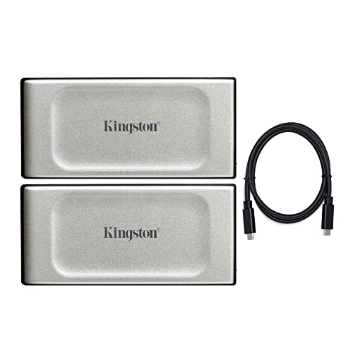 Kingston XS2000 2TB High Performance Portable External SSD (2-Pack) with Koah PRO Thunderbolt USB-C Cable Bundle (3 Items)