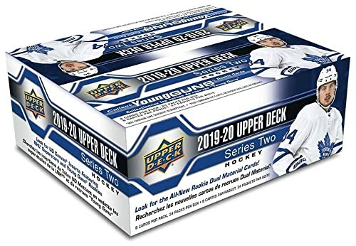 2019-20 NHL Upper Deck Hockey Series 2 Factory Sealed Retail Box 24 Packs of 8 Cards. Massive 192 Cards in all. Find 4 Young Guns Per Box. Look for Canvas cards of this great Rookie Class featuring Cayden Primeau, Cale Makar, Kakko, Quinn Hughes, and Kirb