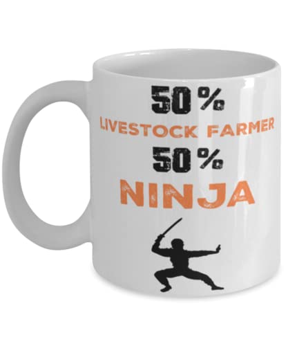 Livestock Farmer Ninja Coffee Mug,Livestock Farmer Ninja, Unique Cool Gifts For Professionals and co-workers