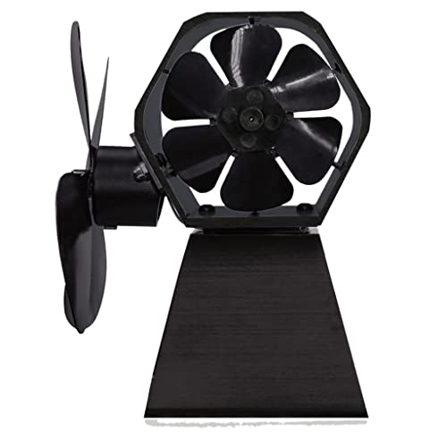UXZDX CUJUX Foreign Trade Fireplace Thermal Power Double Fan Blade Fan Wood Fireplace Fan (Color : Black, Size : 181419cm)