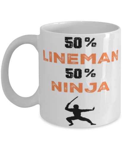 Lineman Ninja Coffee Mug,Lineman Ninja, Unique Cool Gifts For Professionals and co-workers