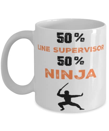 Line Supervisor Ninja Coffee Mug,Line Supervisor Ninja, Unique Cool Gifts For Professionals and co-workers
