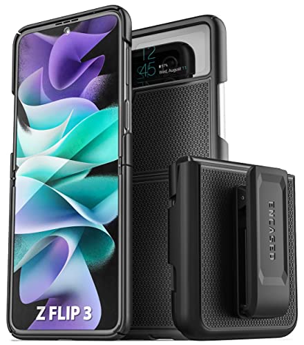 Encased DuraClip for Galaxy Z Flip 3 Belt Clip Case, Slim Phone Case with Holster for Samsung Z Flip 3 5G